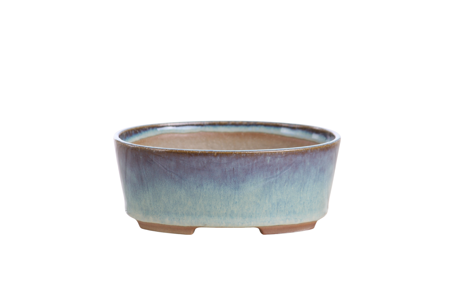 Willow Bonsai Ceramics Oval A Bonsai Pot – 5 Inch (Glacier)