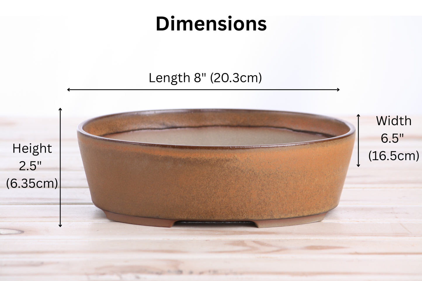 Willow Bonsai Ceramics Oval A Bonsai Pot – 8 Inch (Deep Stone)