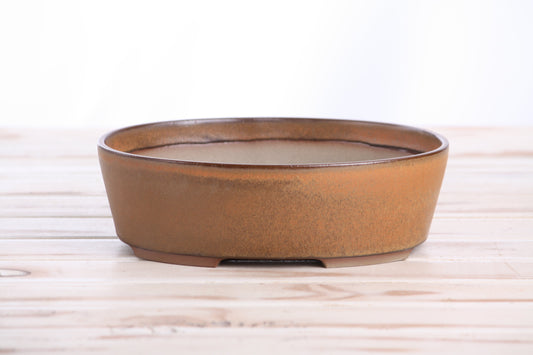 Willow Bonsai Ceramics Oval A Bonsai Pot – 8 Inch (Deep Stone)