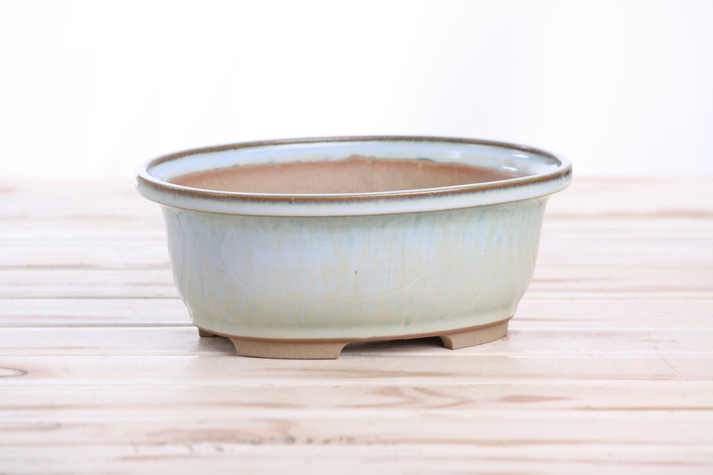 Willow Bonsai Ceramics Fat Bonsai Pot – 7.5 Inch (Glacier)