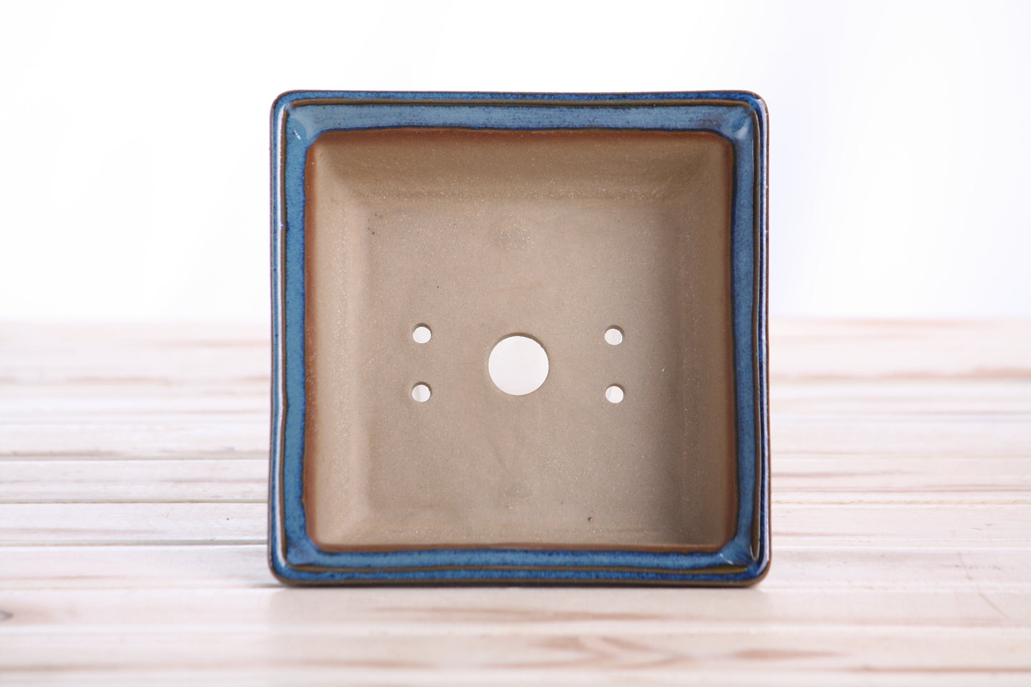 Willow Bonsai Ceramics Square Bonsai Pot 5.5 Inch – Low‑Profile Square Ceramic Bonsai & Succulent Planter with Accentuated Rim, High‑Fired Frost‑Proof Stoneware, Handmade in USA (Peacock 2025)