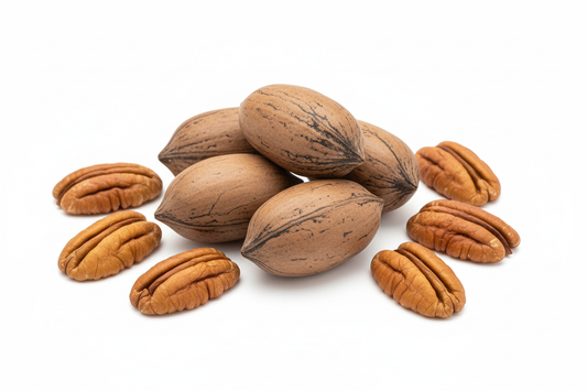 create a picture of pecans with a white background
