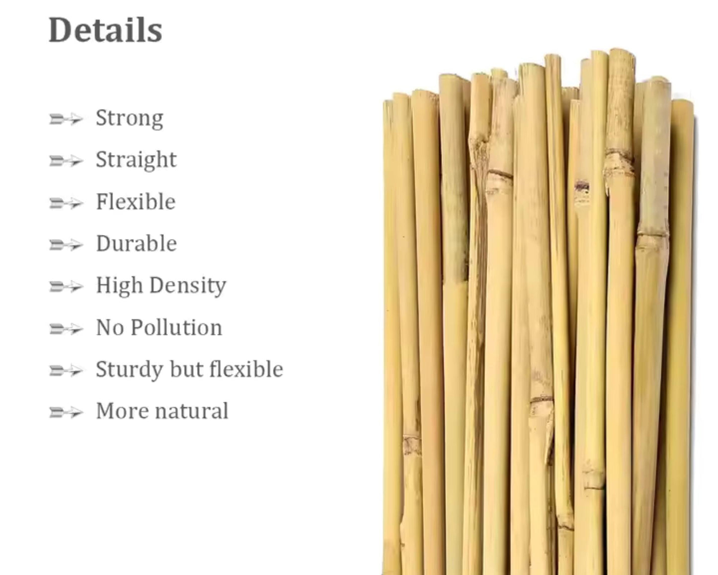 4-Foot Bamboo Garden Stakes (Set of 6) – Natural Plant Support for Vegetables, Flowers & Climbing Plants