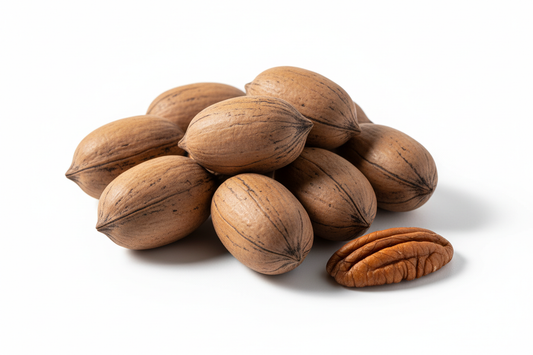 make another picture of pecans in shells with white back ground